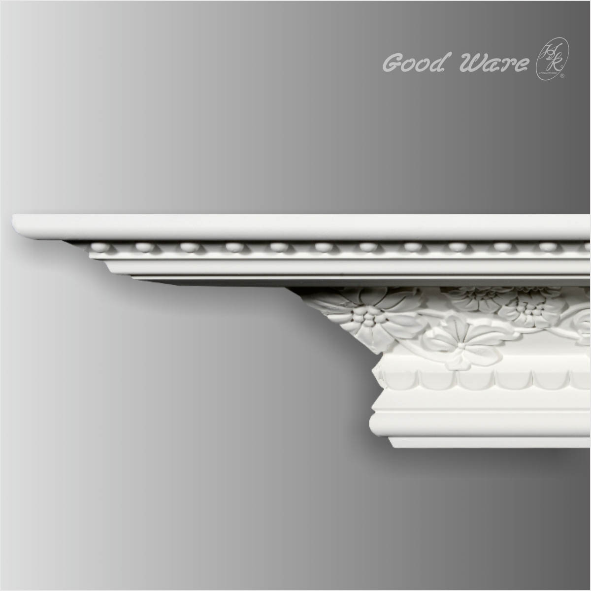 Polyurethane floral crown trim molding