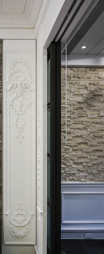 Faux wood appliques and onlays-ornate mouldings for door