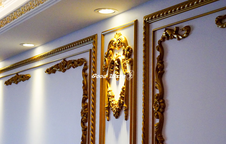 Faux wood appliques and onlays-ornate mouldings for door