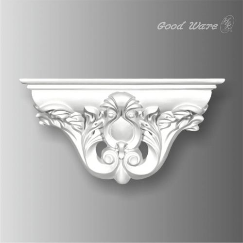 Polyurethane decorative interior wall shelves