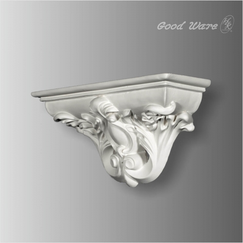 Polyurethane decorative interior wall shelves