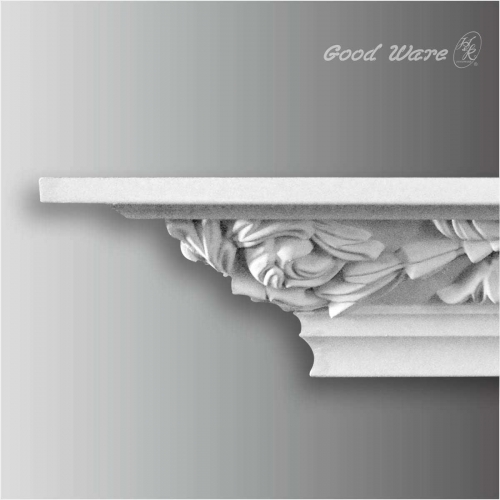 Floral polyurethane foam cornice moulding