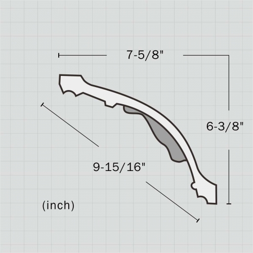 Egg and dart large cove moulding