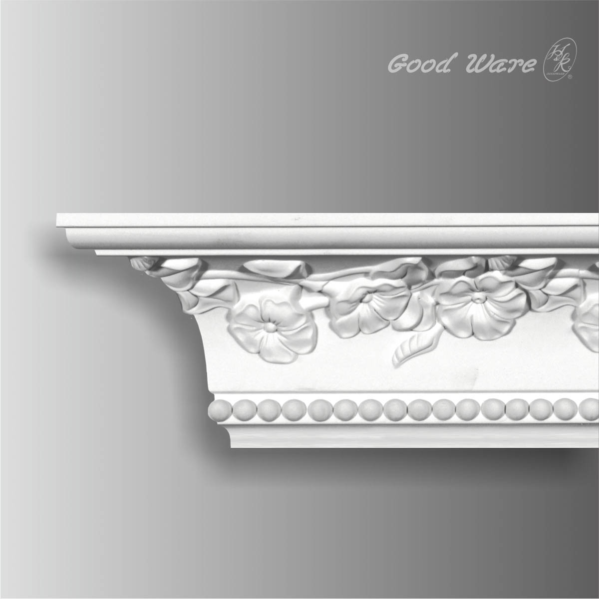 coved ceiling molding with rose design