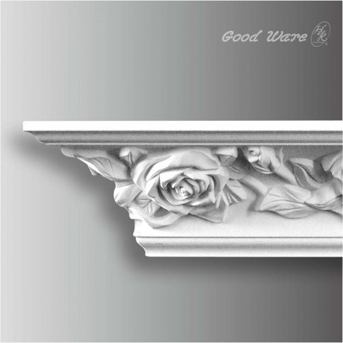 Large polyurethane floral crown molding