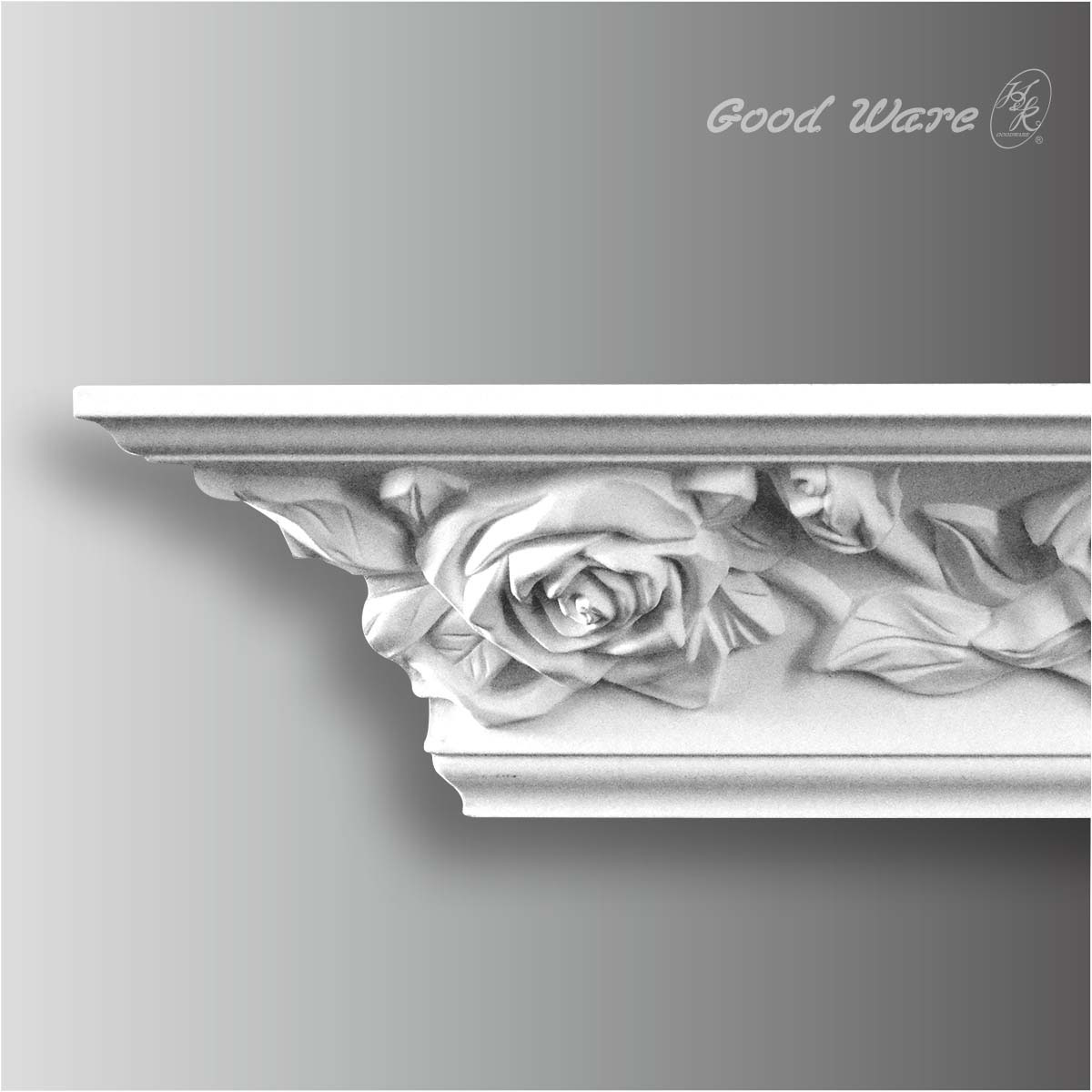 Large polyurethane floral crown molding