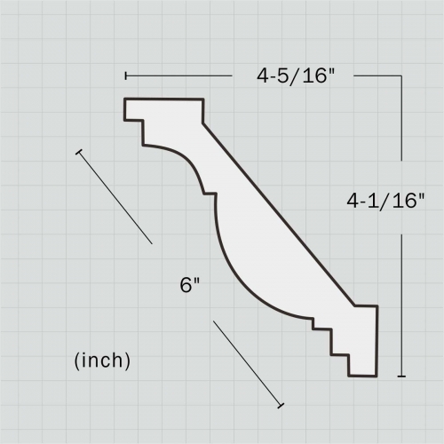 Polyurethane gothic crown molding