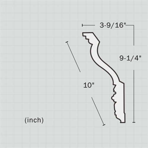 Polyurethane decorative wide crown moulding