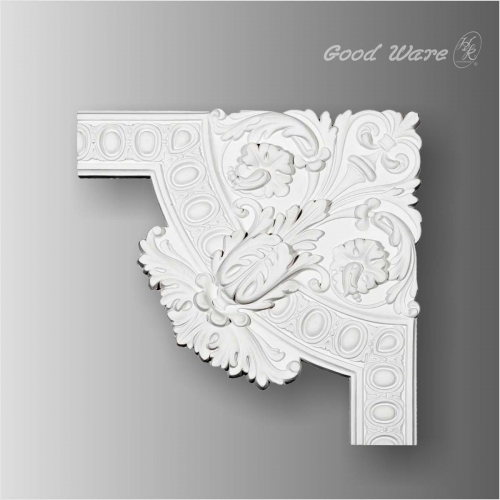 Polyurethane floral panel corner architectural molding