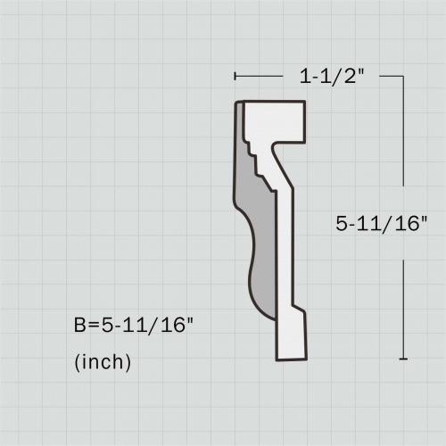 Polyurethane chair rail dentil trim molding