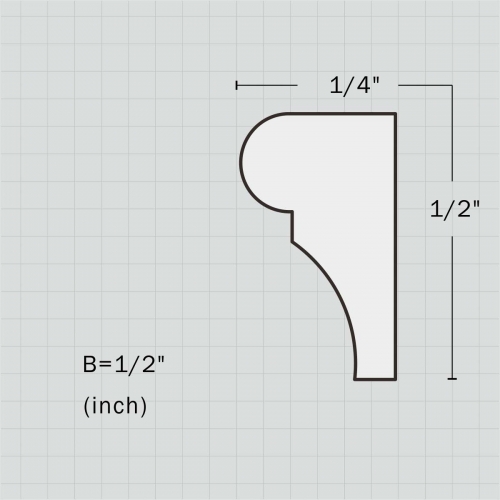Polyurethane small chair rail white trim