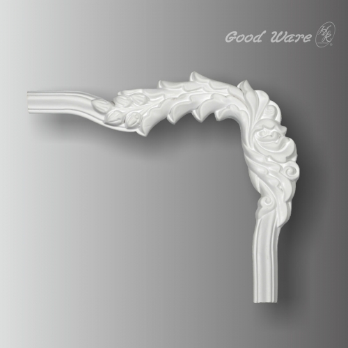 Decorative floral panel molding corner