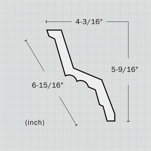 Polyurethane plain crown moulding modern