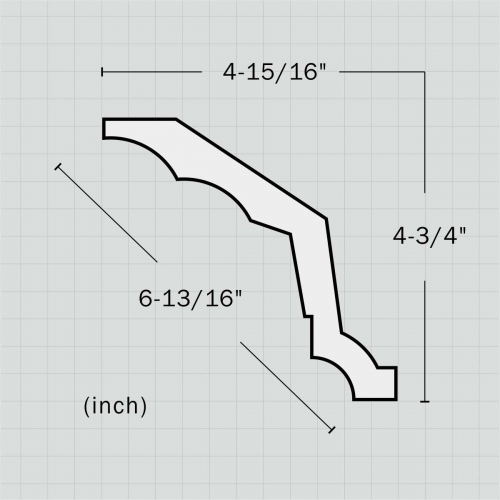 Polyurethane modern plain crown moulding fireplace
