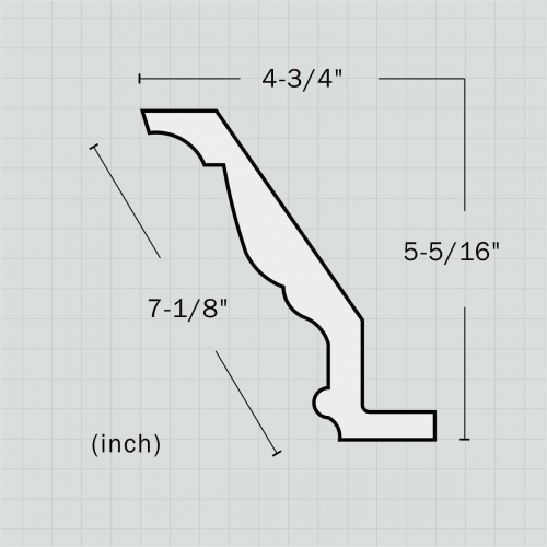 Polyurethane plain crown moulding in bedroom