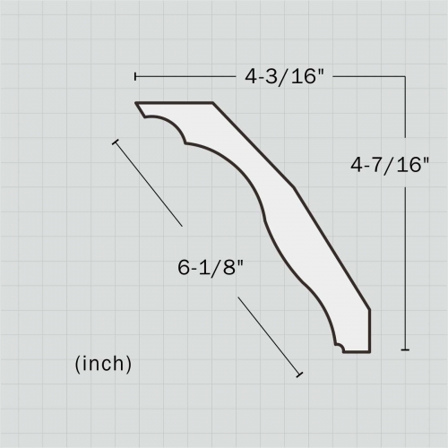 Polyurethane simple 6 inch crown molding