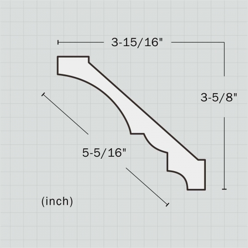 polyurethane plain 5 inch crown molding