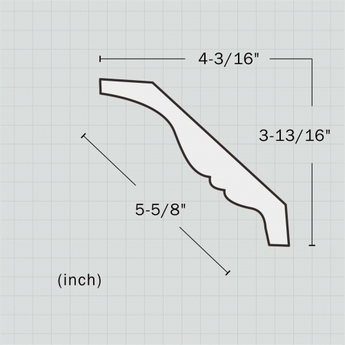 polyurethane smooth curtain crown molding