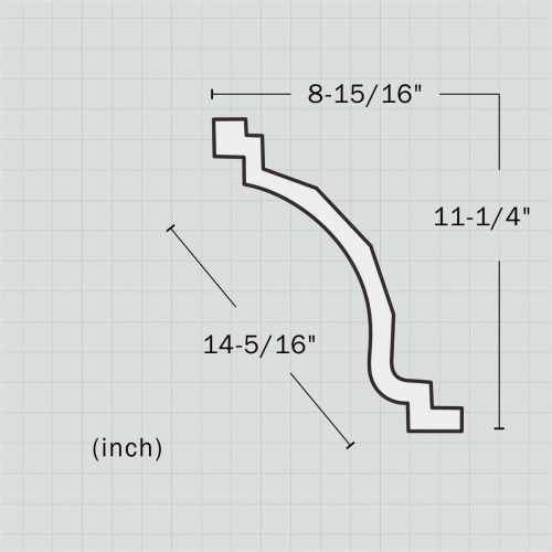 Polyurethane simple concave crown molding