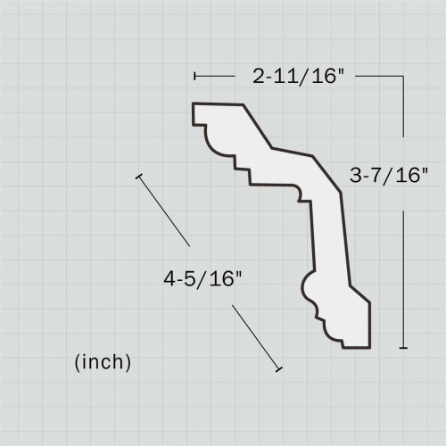 Polyurethane contemporary cornice molding
