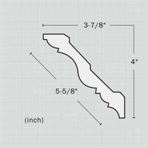 Polyurethane white door crown molding