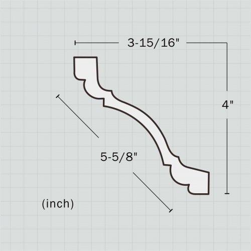Polyurethane plain wall crown moulding
