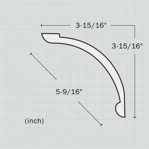 Polyurethane plain white cove molding