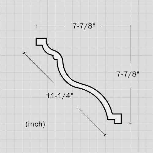 Polyurethane plain smooth crown molding for sale
