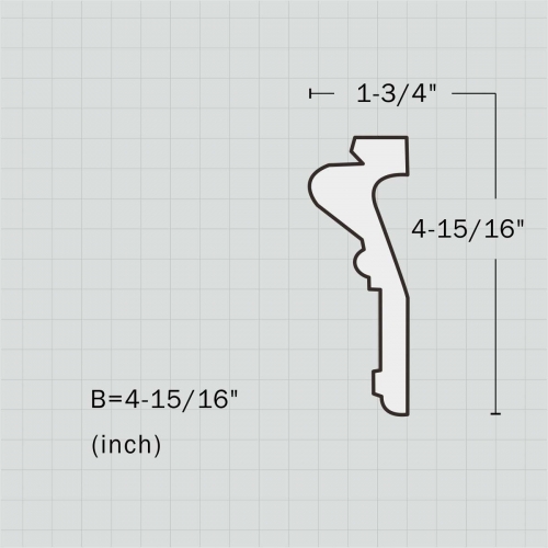 Polyurethane smooth trim for walls