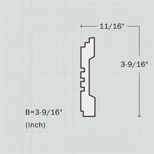 Polyurethane simple fluted door casing