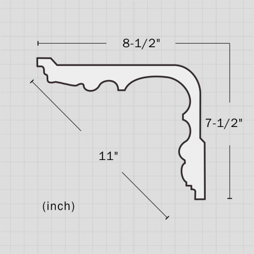 90 degree polyurethane decorative trim moulding