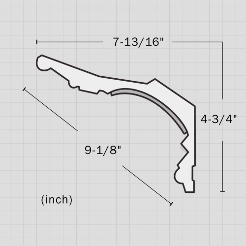 Polyurethane floral crown trim molding