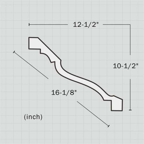 Polyurethane plain crown moldings design
