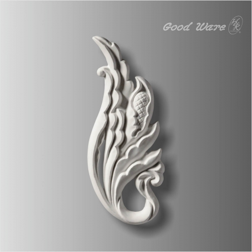 Polyurethane white decorative appliques for cabinets