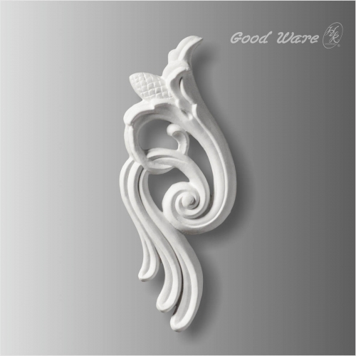 Small polyurethane appliques for furniture