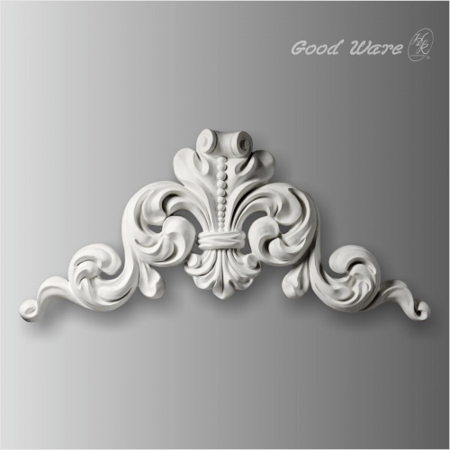 floral and bead with scrolls leaf onlays