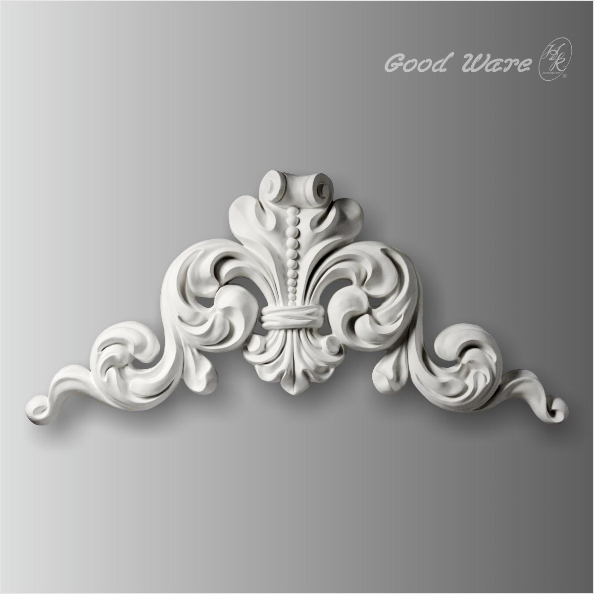 floral and bead with scrolls leaf onlays