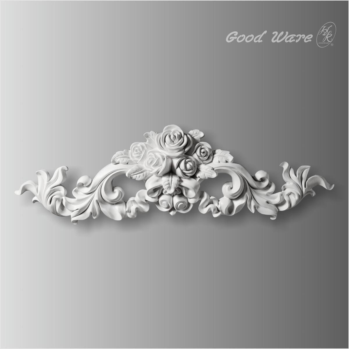 Floral centers with scroll leaf onlays