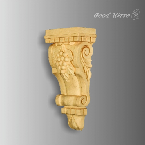 Polyurethane faux wood dentil grape corbels