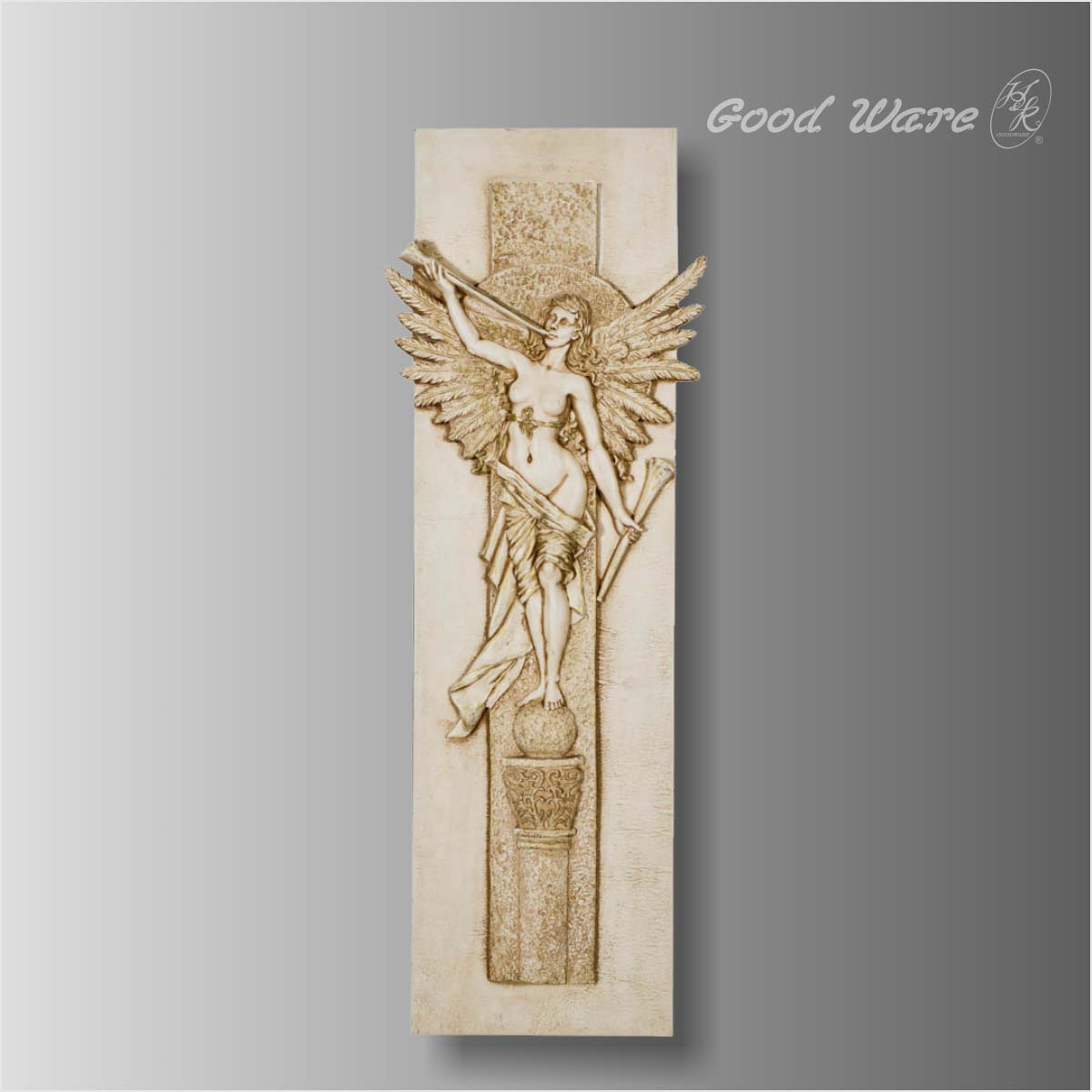 Polyurethane angel relief wall decor panels