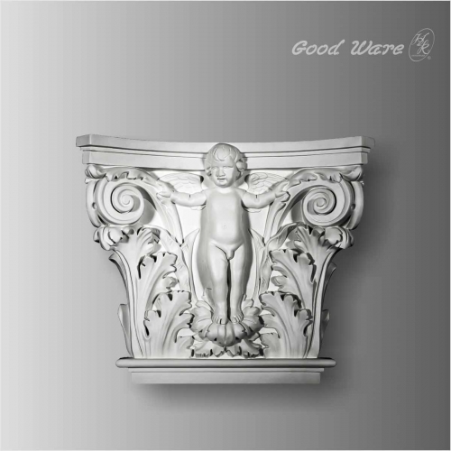 Polyurethane decorative angel capitals for columns