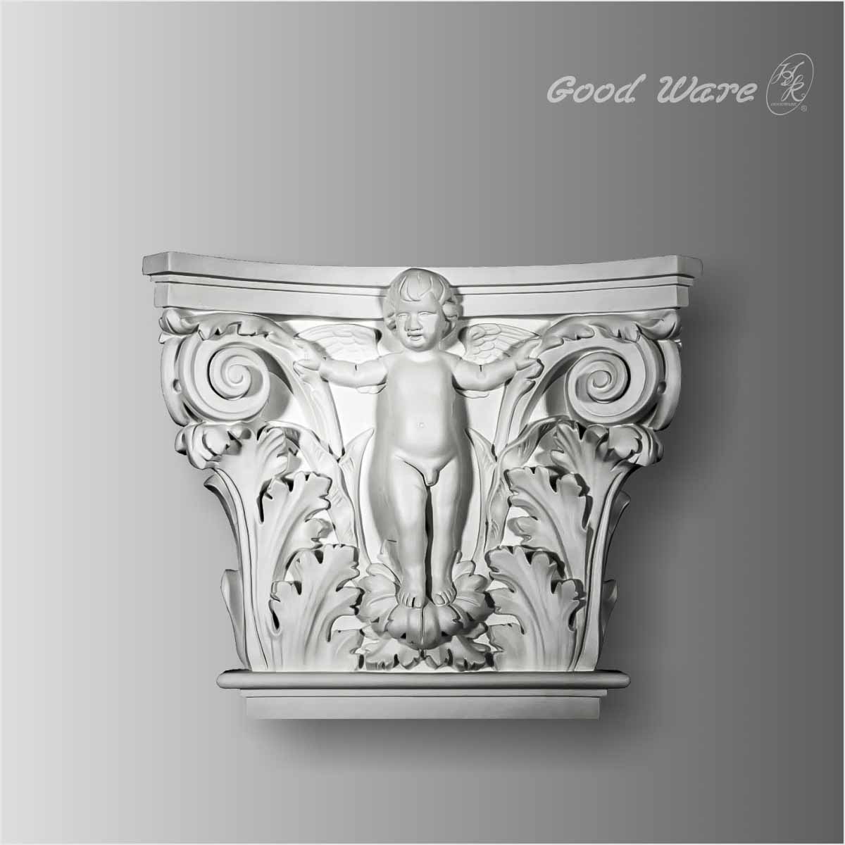 Polyurethane decorative angel capitals for columns