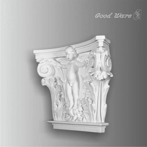 Polyurethane decorative angel capitals for columns