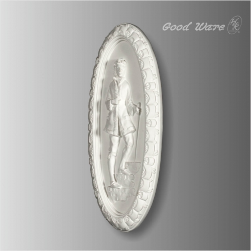 Baroque oval architectural wall plaques