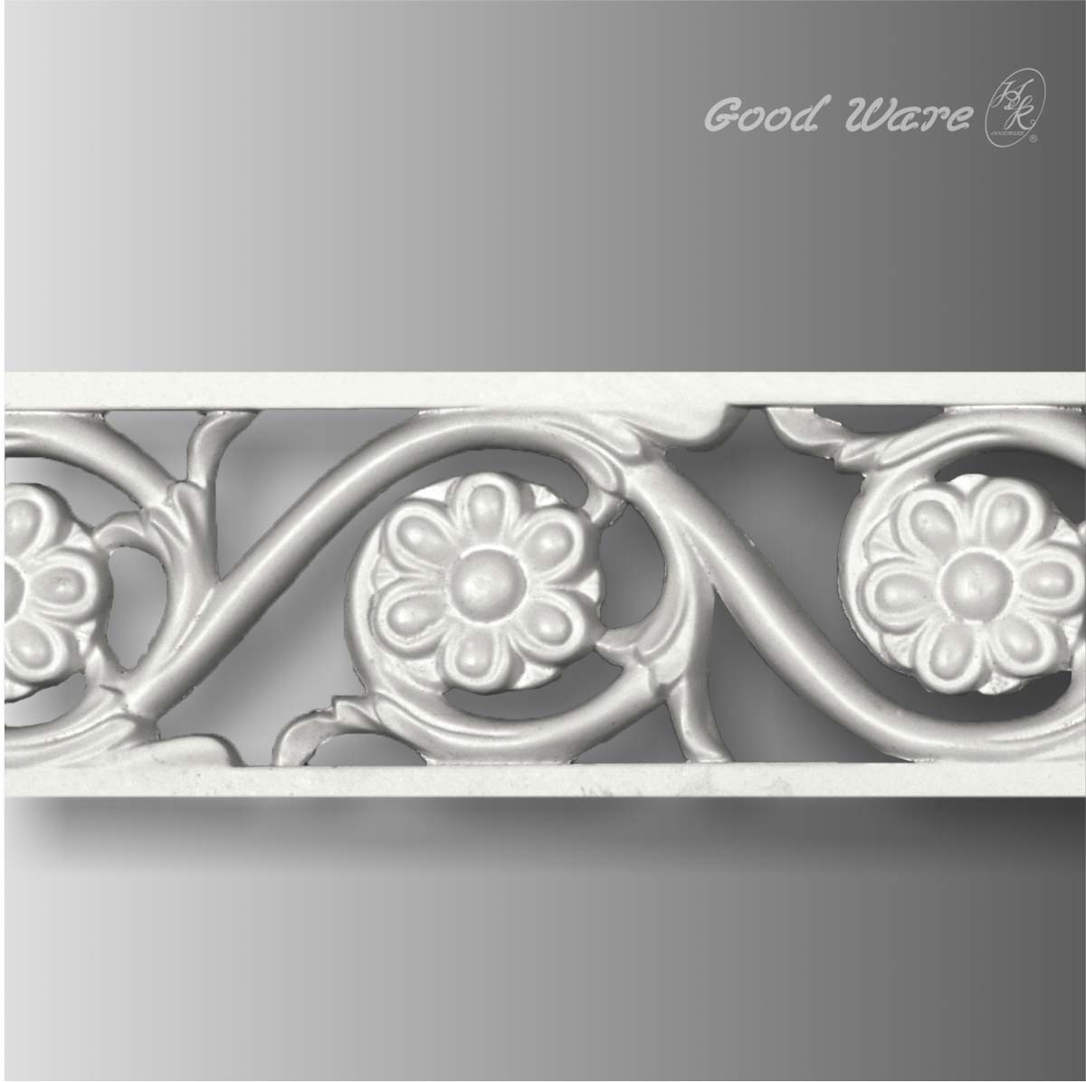 Polyurethane floral pierced trim molding