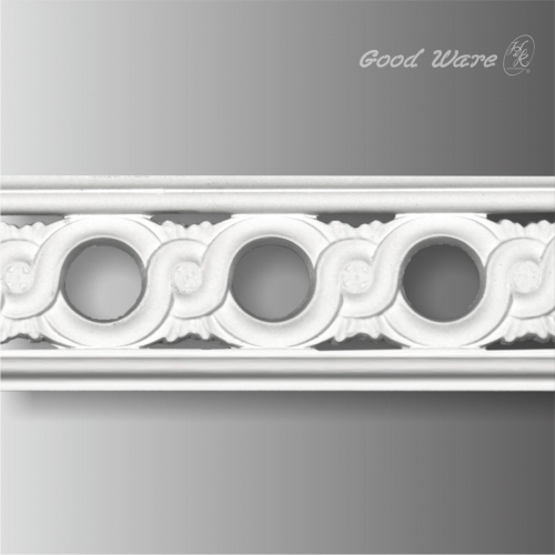 Pierced decorative chair rail trim and moldings